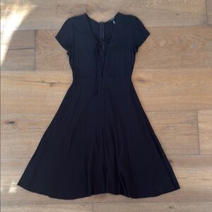 Versatile Black Women's Dress Small Forever 21 Lace Up Front